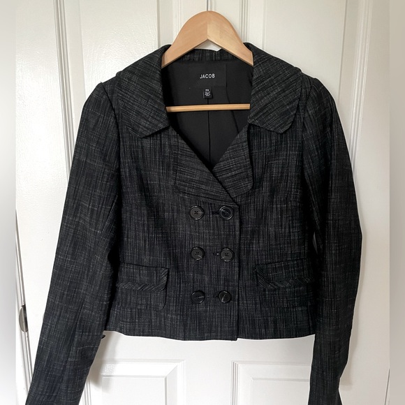 Jacob Double Breasted Blazer, Small, Charcoal. - Picture 1 of 6